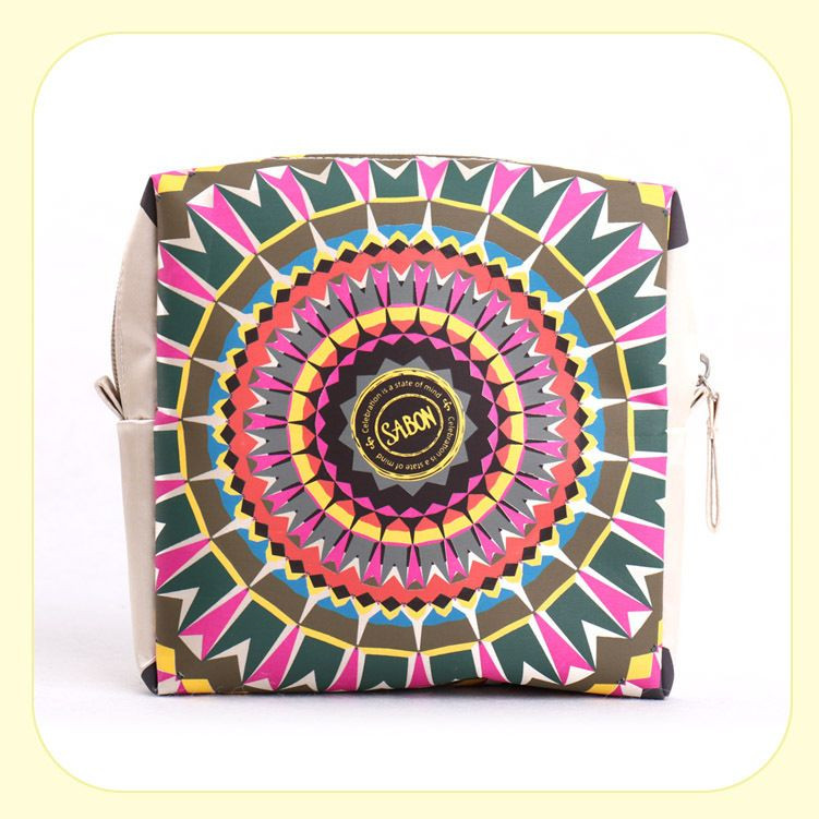 Korean-Style New Womens Makeup Bag Square Organizers for Home and Travel Storage Stitched Tote Bag