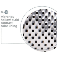 Hollow PU Cosmetics Travel Bag with Zipper Closure Womens Casual for Toiletry Hand-Held Bag Direct From Manufacturer