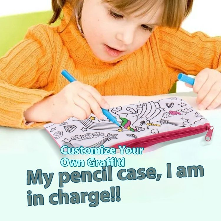 Hot Selling DIY Watercolor Coloring Bag for Kids Fashion Style Pencil Brush Bag Kidsrens New Cross-Border Backpack Stu