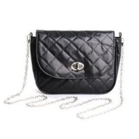 Womens Fashion Crossbody Bag Korean Western Style Small Square Lingge Chain Waterproof PU Material Manufactured Lock B