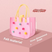 Womens Little Red Book Style Cartoon Felt Cloth Handbag Fashionable Baby Handbag Gift Candy Bag Shopping Bags
