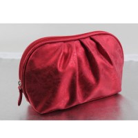 Korean Style Womens Travel Cosmetic Organizer Portable Makeup Bag with Zipper Closure PU Material for Toiletry Pouch