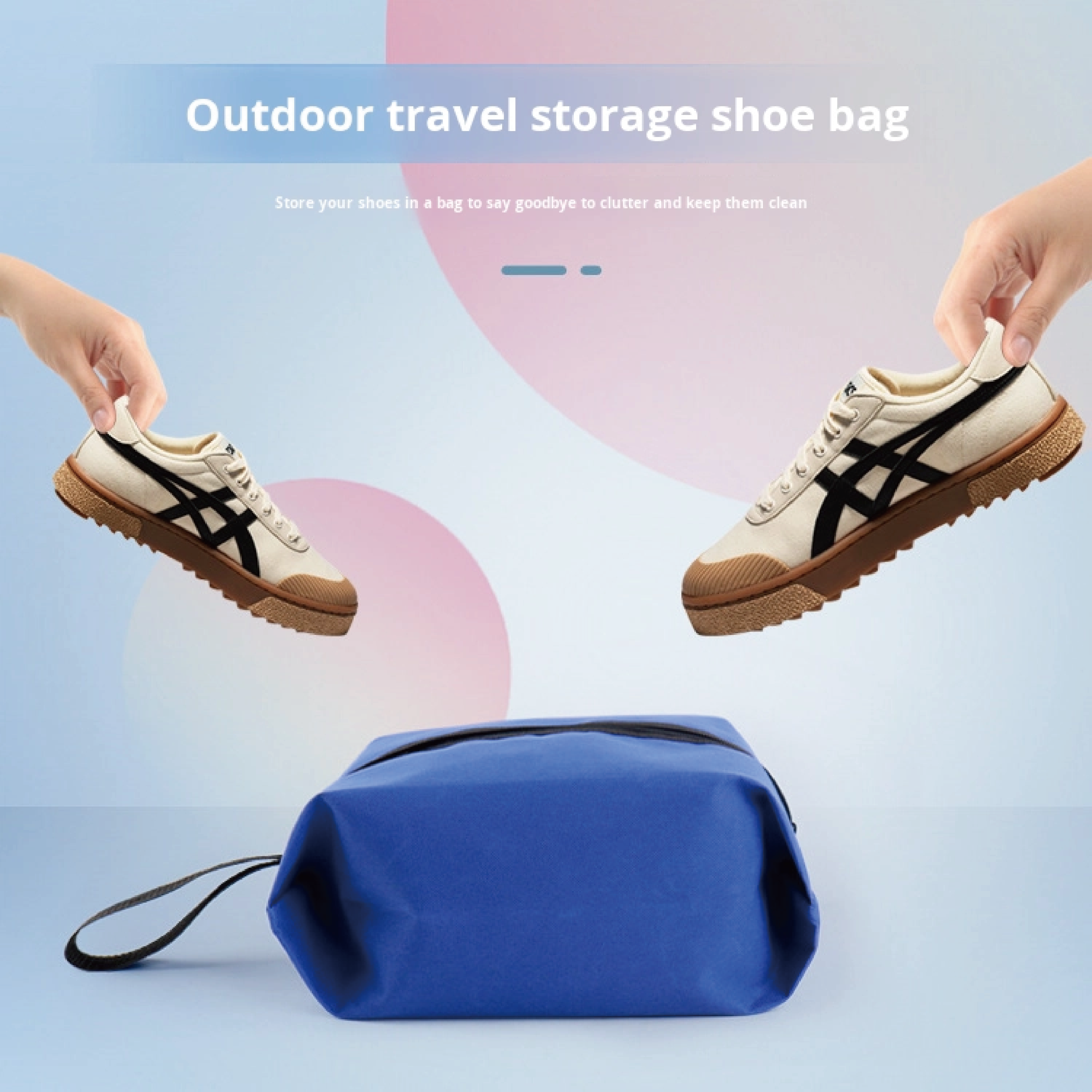 Large-Capacity Portable Shoe Storage Tote Bag Eco-Friendly Oxford Material with Zipper Closure for Outdoor Travel