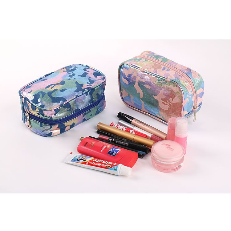 Korean Style Camouflage Cosmetic Case Fashionable Portable Storage Bag Simple Hand-Held Design Wholesale Supply Manufac