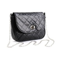 Womens Fashion Crossbody Bag Korean Western Style Small Square Lingge Chain Waterproof PU Material Manufactured Lock B