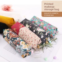 Korean Style Printed Portable Polyester Cosmetic Bag for Girls Makeup