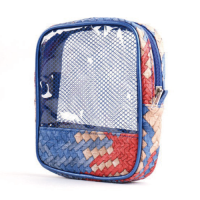 New Fashion Korean Style Womens Storage Bags Travel Cosmetic for Toiletry Bags with Open Geometric Woven Pattern